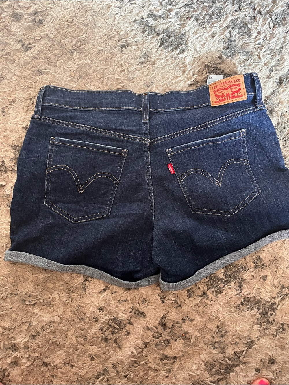 Levi's Indigo Blue Cuffed Denim Women's Shorts